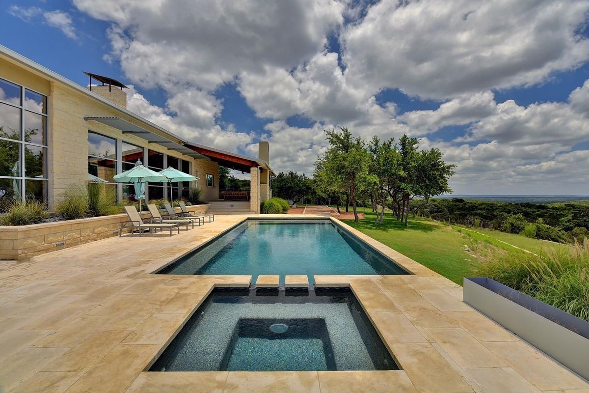 Before: Hill Country Pool Twilight